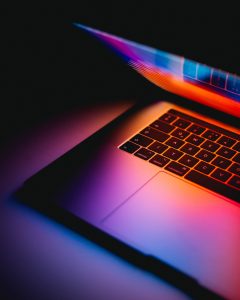 Laptop keyboard close-up